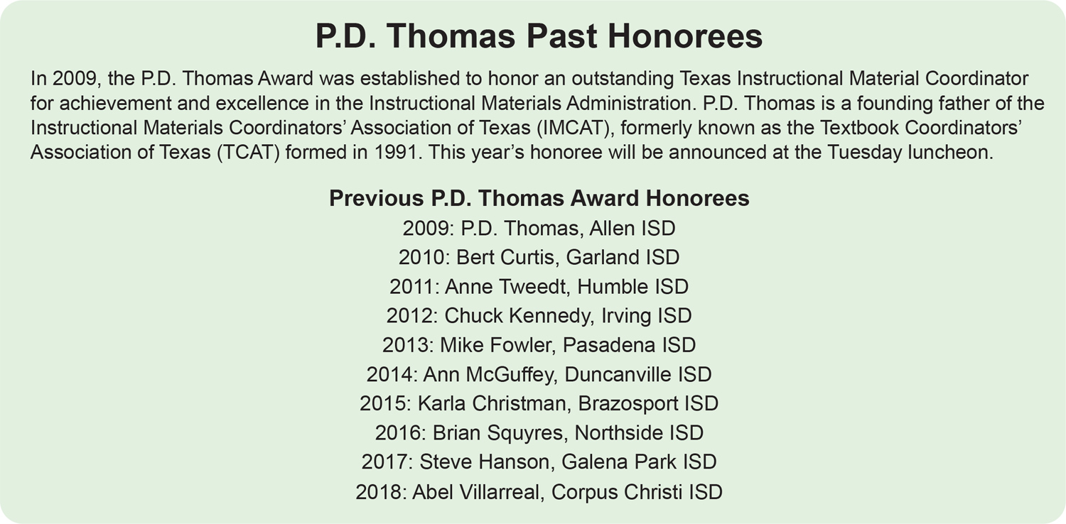 PDThomas recipients